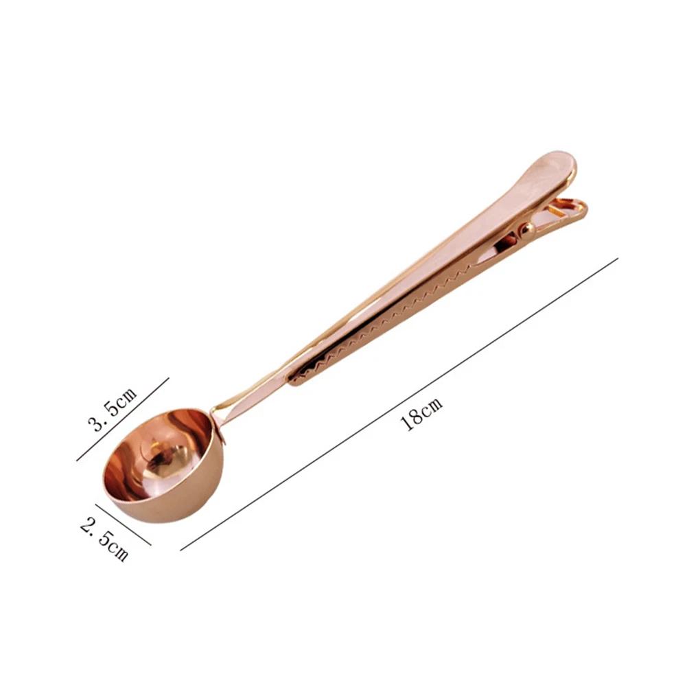 Kitchen Tools With Clip Tableware Food Grade Tea Multi Function Ice Cream Instant Drinks Coffee Scoop Stainless Steel Dessert