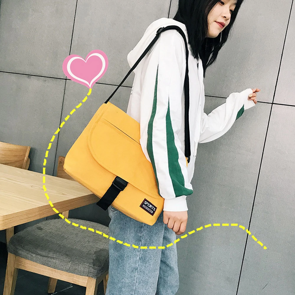 

Women Canvas Handbags Korean Mini Student Bag Cell Phone Bags Simple Small Crossbody Bags Casual Ladies Flap Shoulder Bag