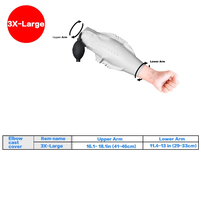 arm leg 3X large Водонепроницаемый литой бинт для ног, защита для ног, массажер для хирургии, перелом РАН, наколенник для ног, многоразовый чехол для душа, Длинная нога - Цвет: arm leg 3X large