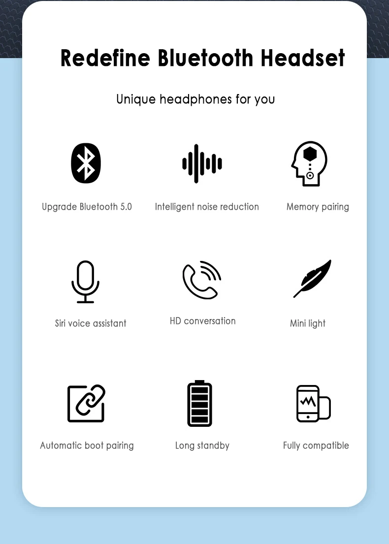 Mr B5 Wireless Bluetooth Earphone 5.0 Touch Control TWS Bluetooth Earbuds Waterproof 9D Stereo Music Headset 300mAh Power Bank