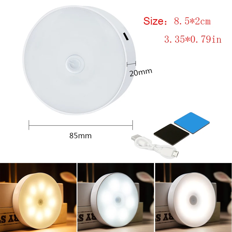 Touch Switch 3 Colors Night Lights USB Rechargeable Led Night Lamp Stepless Dimming Emergency Light for Bedroom Stair Wardrobe mi motion activated night light 2 Night Lights