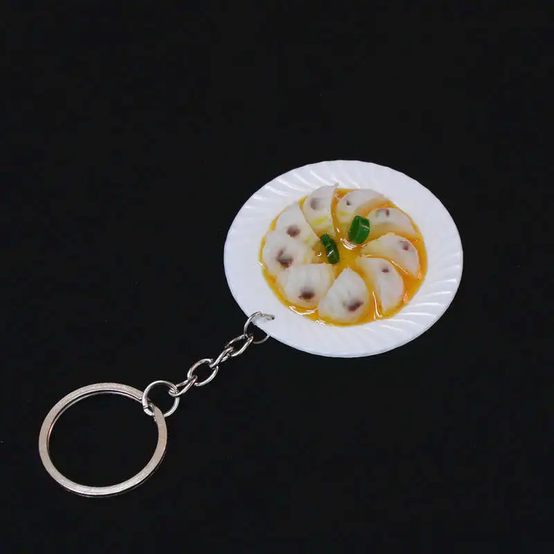 Dumplings LXJERY 14 видов стилей имитация китайской еды брелок ПВХ брелок для женщин сумка Шарм брелок кулон подарки ювелирные изделия - Цвет: Dumplings