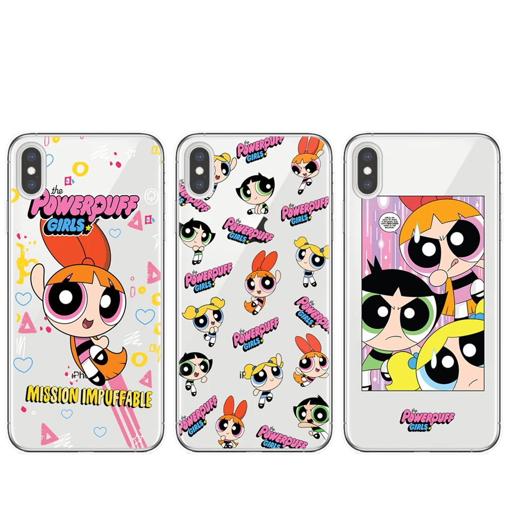 Симпатичные Powerpuff девушки полицейский INS телефон чехол для iPhone 11 Pro XS Max X XR 8 7 6 6S Plus 5s SE Мультфильм прозрачный ТПУ Fundas