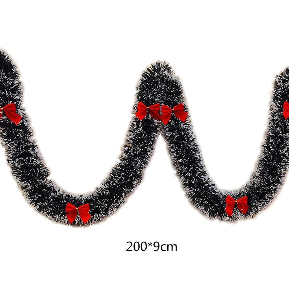 Dropship-2M-Christmas-Garland-Home-Party-Wall-Door-Decor-Christmas-Tree-Ornaments-Tinsel-Strips-with-Bowknot (3)