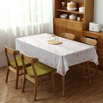 

PEVA non-wash rectangular table cover plastic table cloth snow flowers animals hot balloon pattern oil proof tablecloth DW177