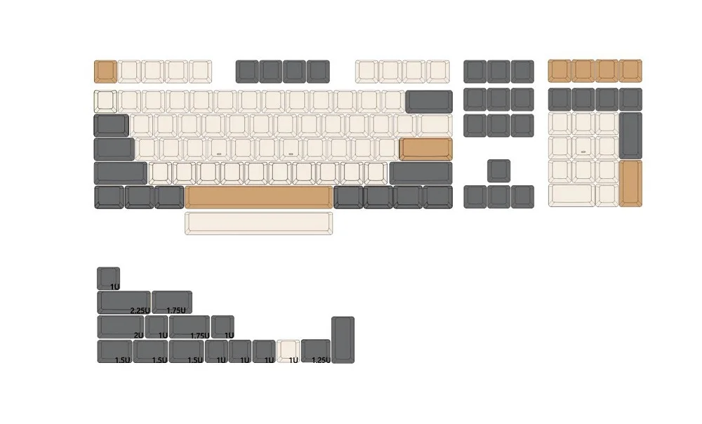 Xda v2 Luz Fraca Branco Shimmer Conjunto em Branco Pbt para Teclado Gh60 Poker 87 Tkl 104 Ansi Xd64 Bm60 Xd68 Bm65 Bm68 Bm80 Bege Cinza - Imagem 2