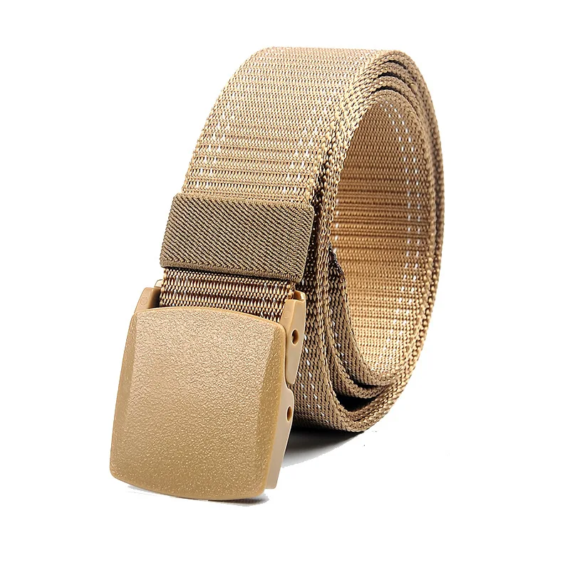 Leisure Nylon Belt Environmental Protection Quick release Men  Women Canvas Belt plastic steel safety check smooth buckle belt