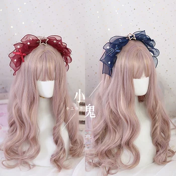 

Astrology Cat Gorgeous Lolita Bow Headband Fairy Cosplay Headwear Hair clasp KC Hair Band Pearl Jelly ShellStar Hair Accessories