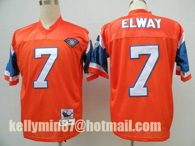 Розовый Stitiched, Denver, Dennis Smith, John Elway, Terrell Davis, Steve Atwater, Shannon Sharp, Peyton Manning, Throwback Jersey - Цвет: Розовый