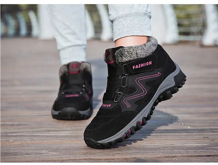 Men'S Winter Sneakers Hiking Ankle Boots For Men Snow Boots Warm Push Inside Casual Winter Shoes Safty Work Shoes Mans Footwear