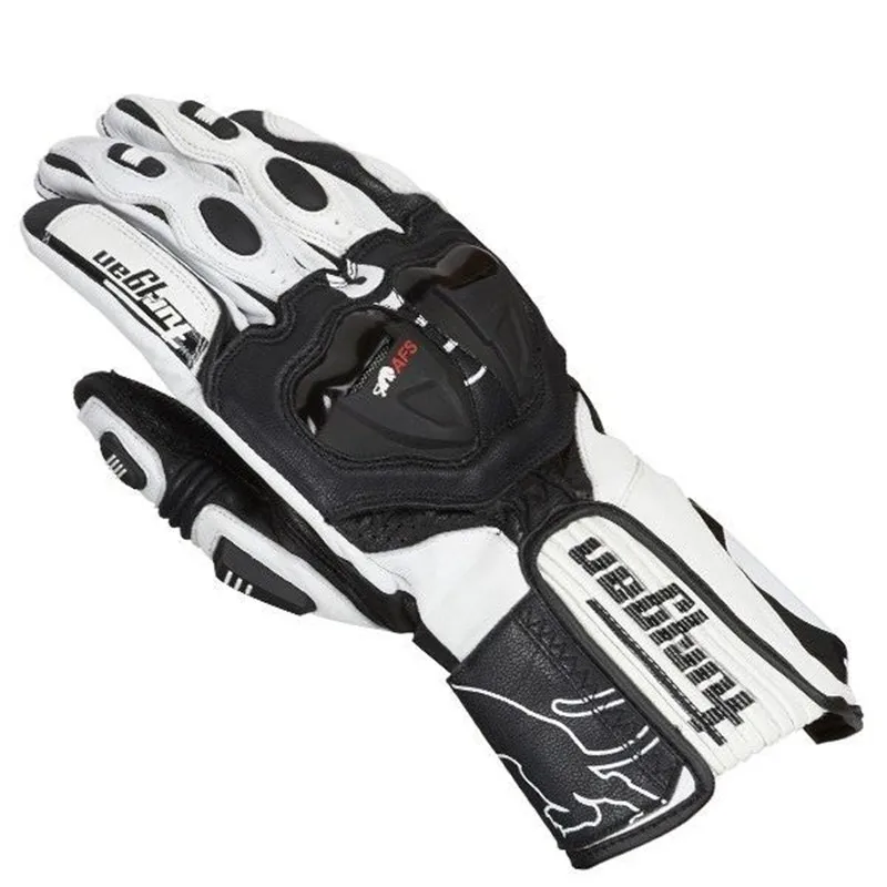 Furygan AFS 19 перчатки из натуральной кожи moto rbike moto rcycle CE сертификация luva moto cross moto GP Plus гоночные перчатки gants - Цвет: Белый