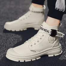 Модные зимние мужские ботинки высокого качества теплые рабочие ботинки мужские дезерты на шнуровке высокие ботинки с круглым носком I1-25