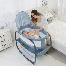 Многофункциональная детская кровать с москитной сеткой с роликом детская кроватка для новорожденного путешествия детская кроватка