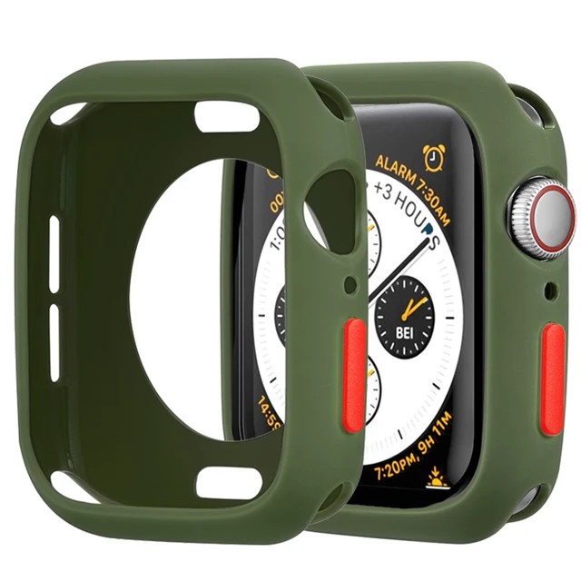 Candy Soft Silicone Case for Apple Watch 6 SE 5 4 3 2 1 42MM 38MM Cover Protection Shell for iWatch 4 5 6 3 2 40MM 44MM  Bumper Army Green Red