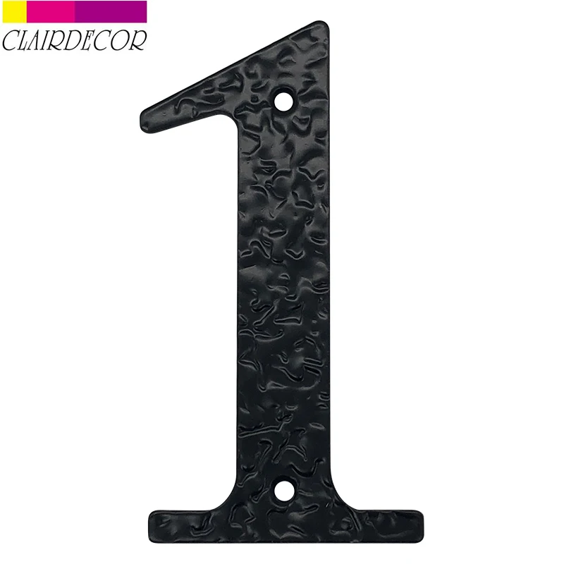 

127mm 5inch Big House Number Hammered Style Door Address Number Digits Carbon Steel Black House Door Address Sign #0-9