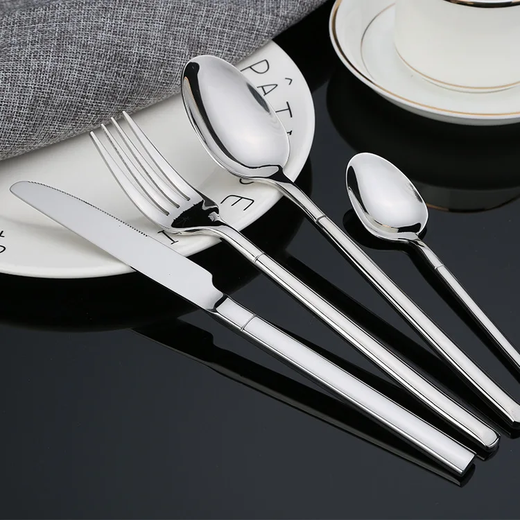 Серебряные вилки ножи ложка из нержавеющей стали кухонные портативные столовые