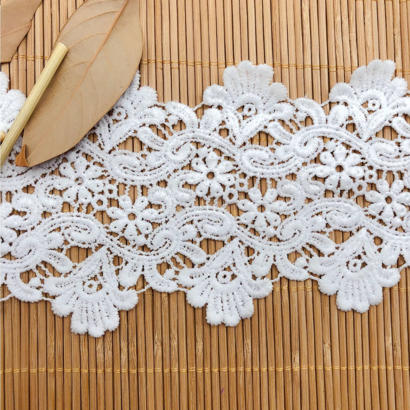 Pedrería Para Ropa Tira Bordada Blanca Cinta De Encaje Bordado De