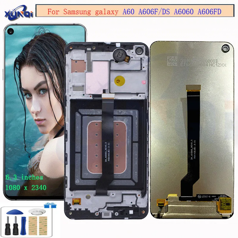 

For Samsung A60 LCD Display a606 a6060 Touch Screen Digitizer Assembly with frame SM-A606F/DS screen replacement Repair parts