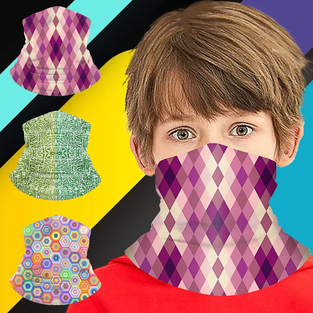Bandana Hiking Cycling 1PCS Kid Face Mask Cover Print Windproof Washable Neck Gaiter Scarf August 14th | Спорт и развлечения