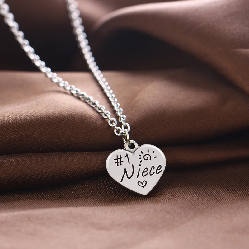 

12 шт., Детские ожерелья с подвеской в виде сердца, племянницы