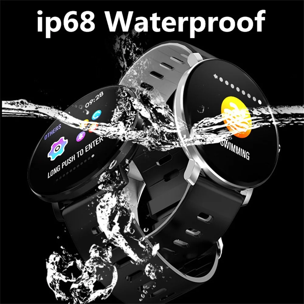 Ip68 Водонепроницаемые Смарт-часы Android ios шагомер сердечный ритм кровяное давление Smartwatch Bluetooth подключение для samsung Apple Phone