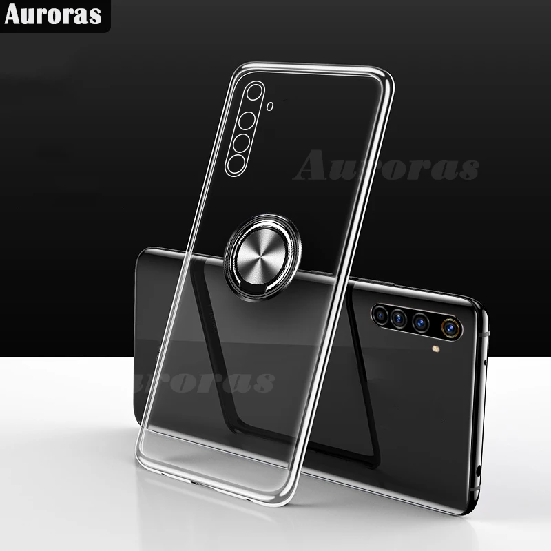 Чехол Auroras для Realme 6 Pro Ударопрочный Мягкий силиконовый матовый чехол с кольцом