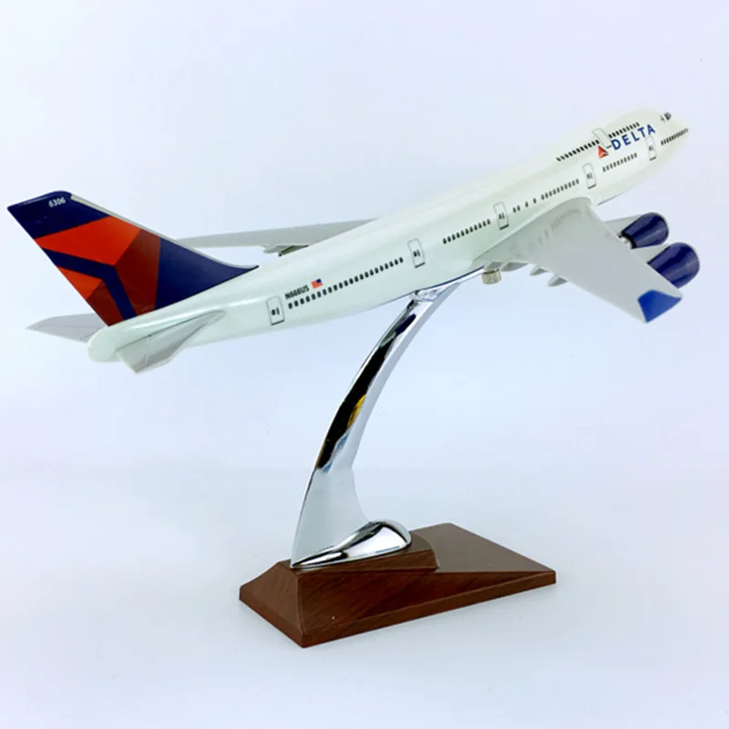 30 см 1:230 масштаб Boeing B747-400 модель DELTA Airways самолет литой под давлением пластик W база сплава airplanetoyколлекционный самолет дисплей