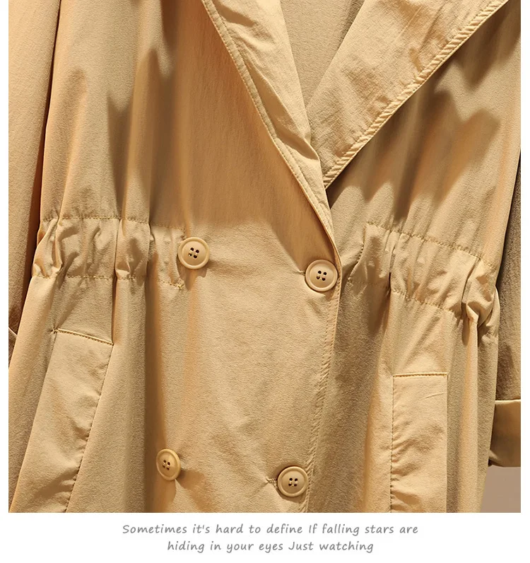 Осенняя одежда стиль корейский стиль большой размер толстый мм плюс размер d свободный приталенный Тренч для похудения
