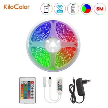 

Led Strip Light SMD 2835 WiFi controller + 24-Key IR controller Waterproof 5M Mobile APP control