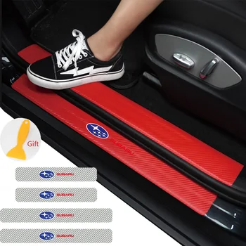 

Car styling 4PCS/Set Car Door Threshold Cover Stickers For Subaru Forester Impreza Outback Legacy Xv Car decoration accessories