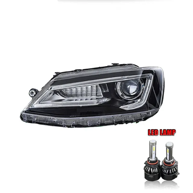 Автомобильный Стайлинг для фары для Volkswagen Jetta 2012- Angel Eye дневные ходовые огни светодиодные фонари объектив двойной луч H7 HID Xenon Биксеноновые линзы - Цвет: ALL LED version