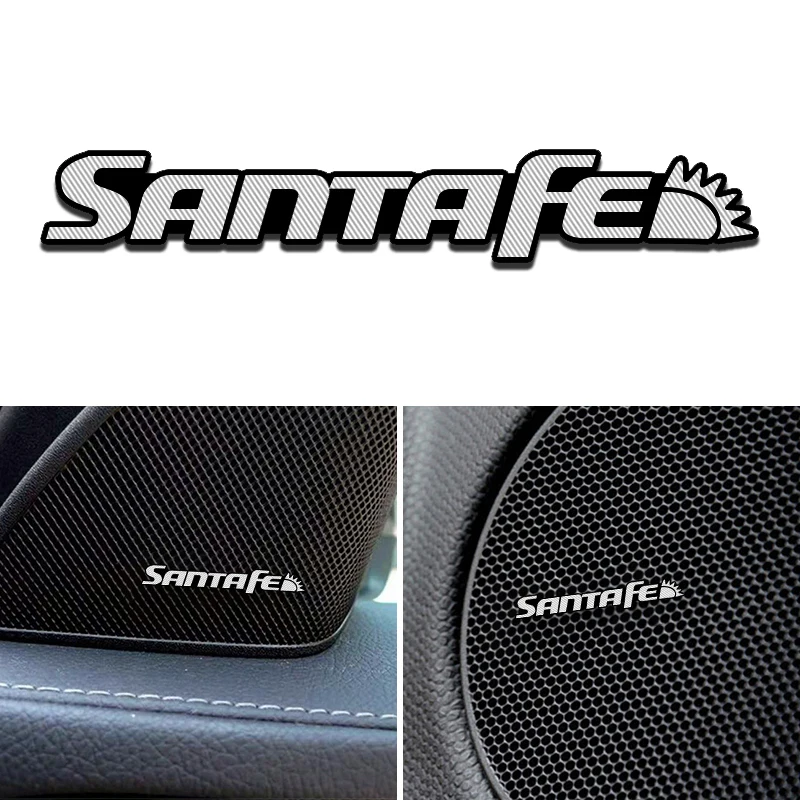 

4pcs Car Audio Decorate Decal fit for Hyundai santa fe Tucson Solaris I30 Creta Ix35 I40 emblem Sticker Car Accessories Styling