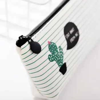 

Korea Creative Small Fresh Cactus Pencil Case Canvas Simple Pencil Case Pencil Case Elementary School Stationery