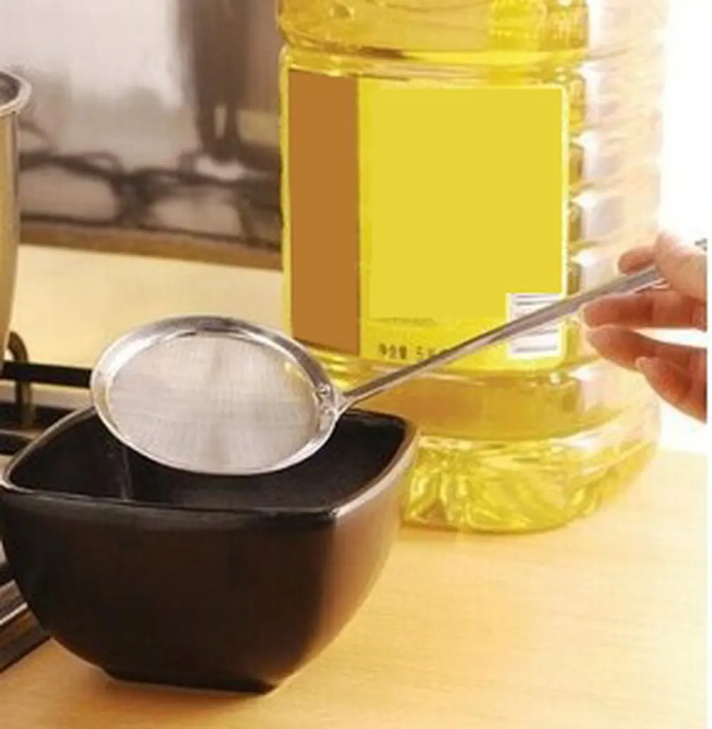 

Kitchen Round Network Stainless Steel Colander Spoon Filter Oil Filter Grid Scoop Oil Foam Scoop Oil Filter Network Filtering