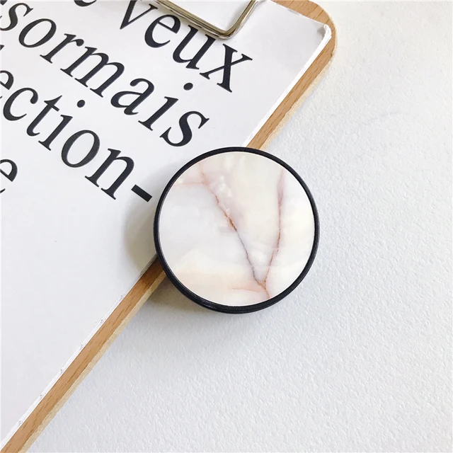 Glossy Popular Marble Expanding Phone Stand Grip Finger Rring Support Anti-Fall Round Foldable Mobile Phone Holder for iPhone 11 Y6