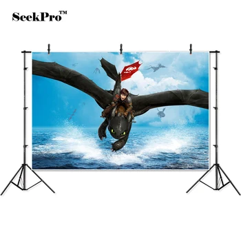 

thin vinyl How to Train Your Dragon sea fly children Banner Backgrounds Printed Professional Indoor Photographic studio Backdrop