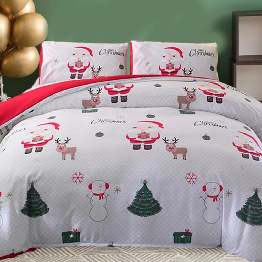Набор пододеяльников Санта-Клауса с рисунком лося, Комплект постельного белья, товары для дома и спальни, 3 предмета