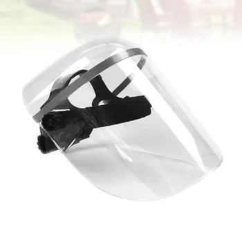 

1pc Protective Face Shield Head-mounted Face Guard Versatile Oil Resistant Mask Droplets Prevention Baffle (Transparent)