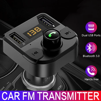 

Car Charger for Mobile Phone Quick Charge Dual USB charger Bluetooth 5.0 FM Transmitter MP3 Player Handsfree Auto fm Modulator