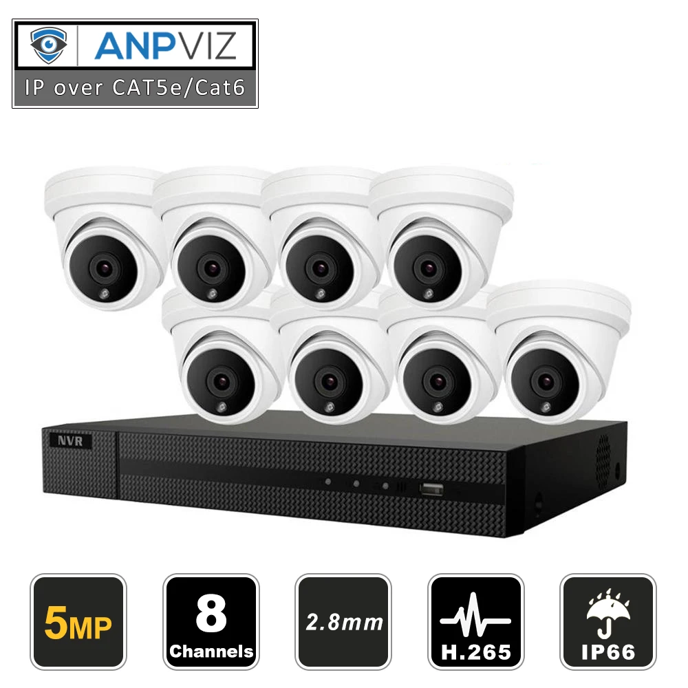 2019 Новинка 8 канальная HIKVISION H.265 + NVR 5MP наружная крытая камера безопасности POE ip