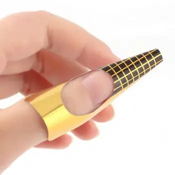 

500 PCS Gold Nails Gel Extension Sticker Guide Nail Art Acrylic Nail Forms Form Acrylic Tip Gel Extension Sticker
