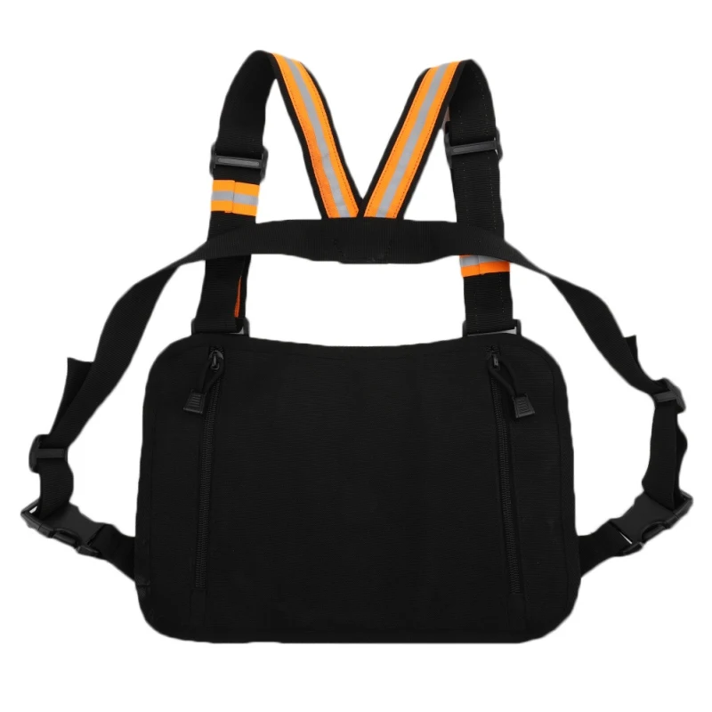 

Outdoor Holster Vest Rig Hip Hop Streetwear Functional Chest Bag Hunting Reflective Chest Rig Bag Vest Harness Front Pack Pouch
