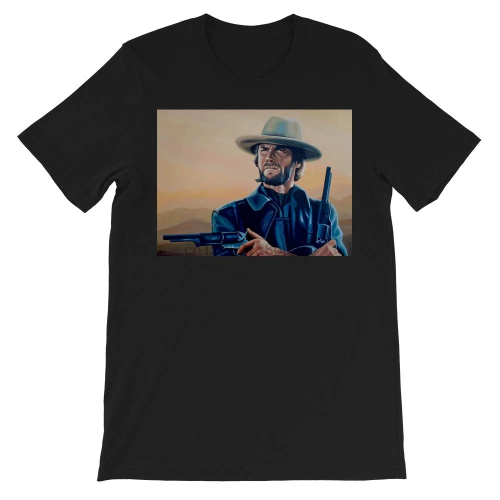 

Shine Bee LLC Clint Eastwood Painting Actor Filmmaker High Plains Drifter The Good The Bad and The Ugly Dirty Unisex T-Shirt