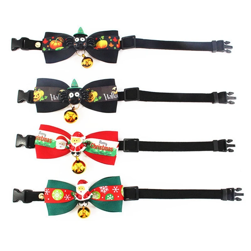 

Halloween Pet Bell Christmas Dog Collar Dog Collar Personalized With Bell For Pets, Halloween Handmade Bow Tie Cat Necktie