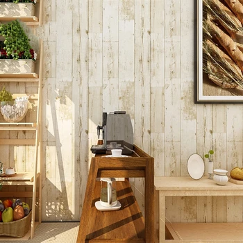 

3D retro imitation wood grain waterproof pvc instant wallpaper wallpaper restaurant bedroom background wall dormitory wallpaper