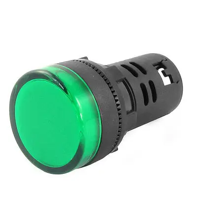 

20mm Panel Mounted Hole Green LED Indicator Signal Light AC380V 20mA