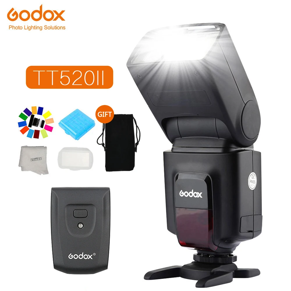 Godox TT520 II Вспышка Speedlite TT520II встроенный 433 МГц беспроводной прием сигнала для Canon Nikon