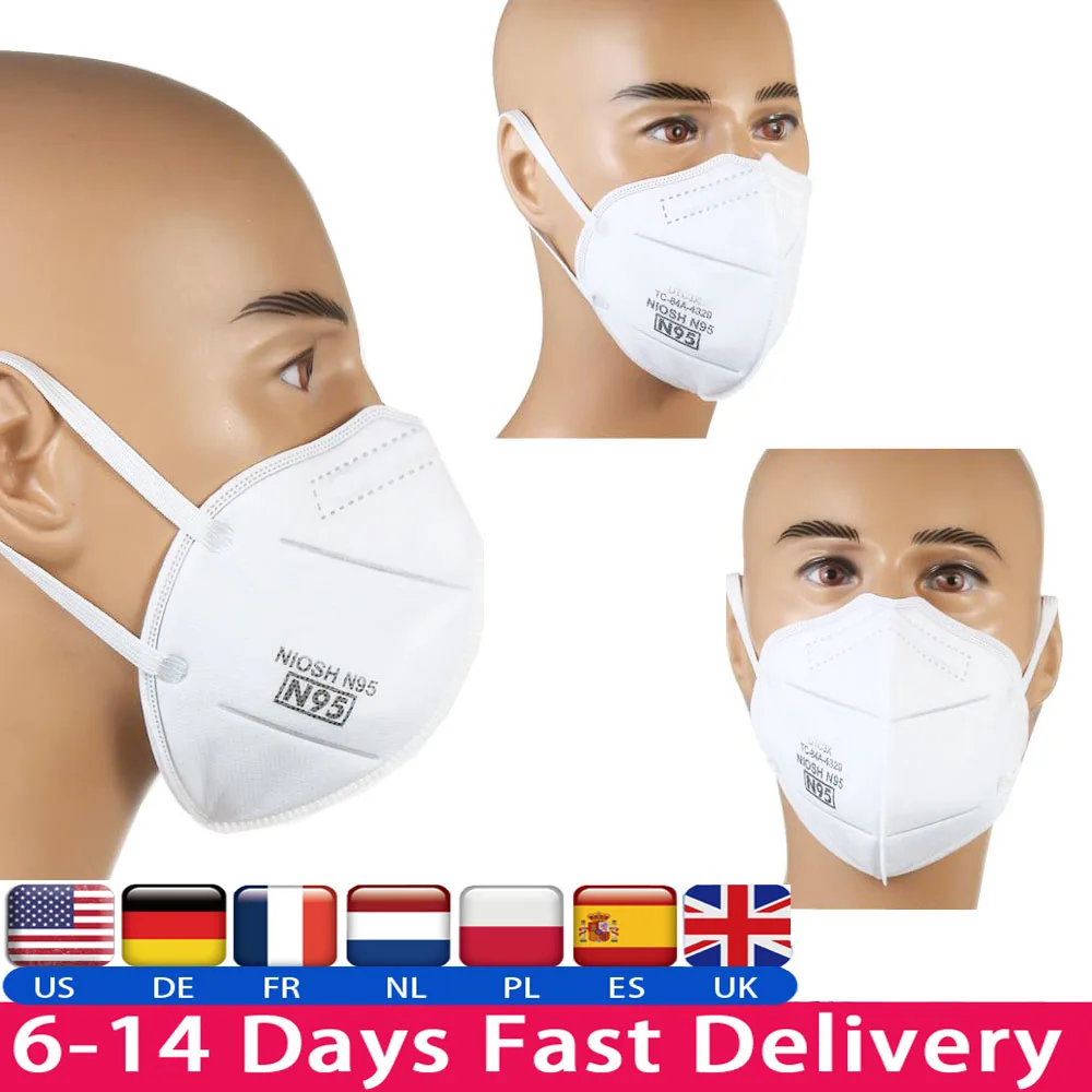 

20PCS/Pack Face Mask Disposable N95 Respirator Protective Face Mask Filtration Efficiency & 95% NIOSH Approved N95 Mask