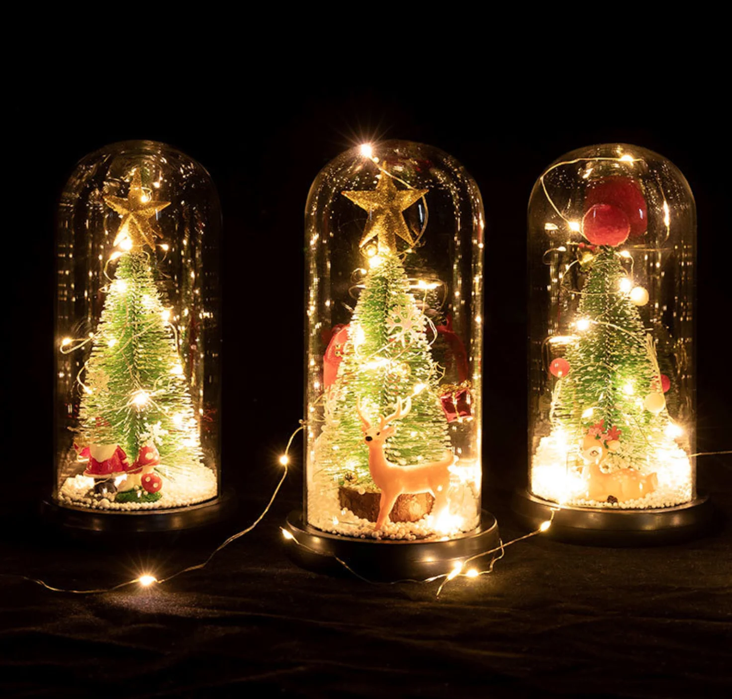 Christmas LED Lights Up Lantern Xmas Santa Claus Table Lamp Ornament Decoration 