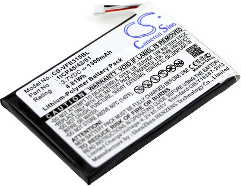 Cameron sino 1300 мА/ч, Батарея Для VERIFONE e315 e315M 1ICP45/42/61 BPK087-300 BPK087-300-01-A платежный терминал Батарея